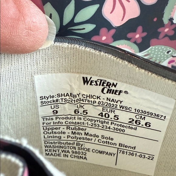 NWT Western Chief Women's Garden Play Tall Rain Boot Chicken/Floral pattern Sz:9 - Picture 5 of 12